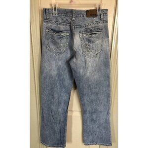 Flypaper Mens W32/32 Bootcut Straight Leg Light Demin Jeans